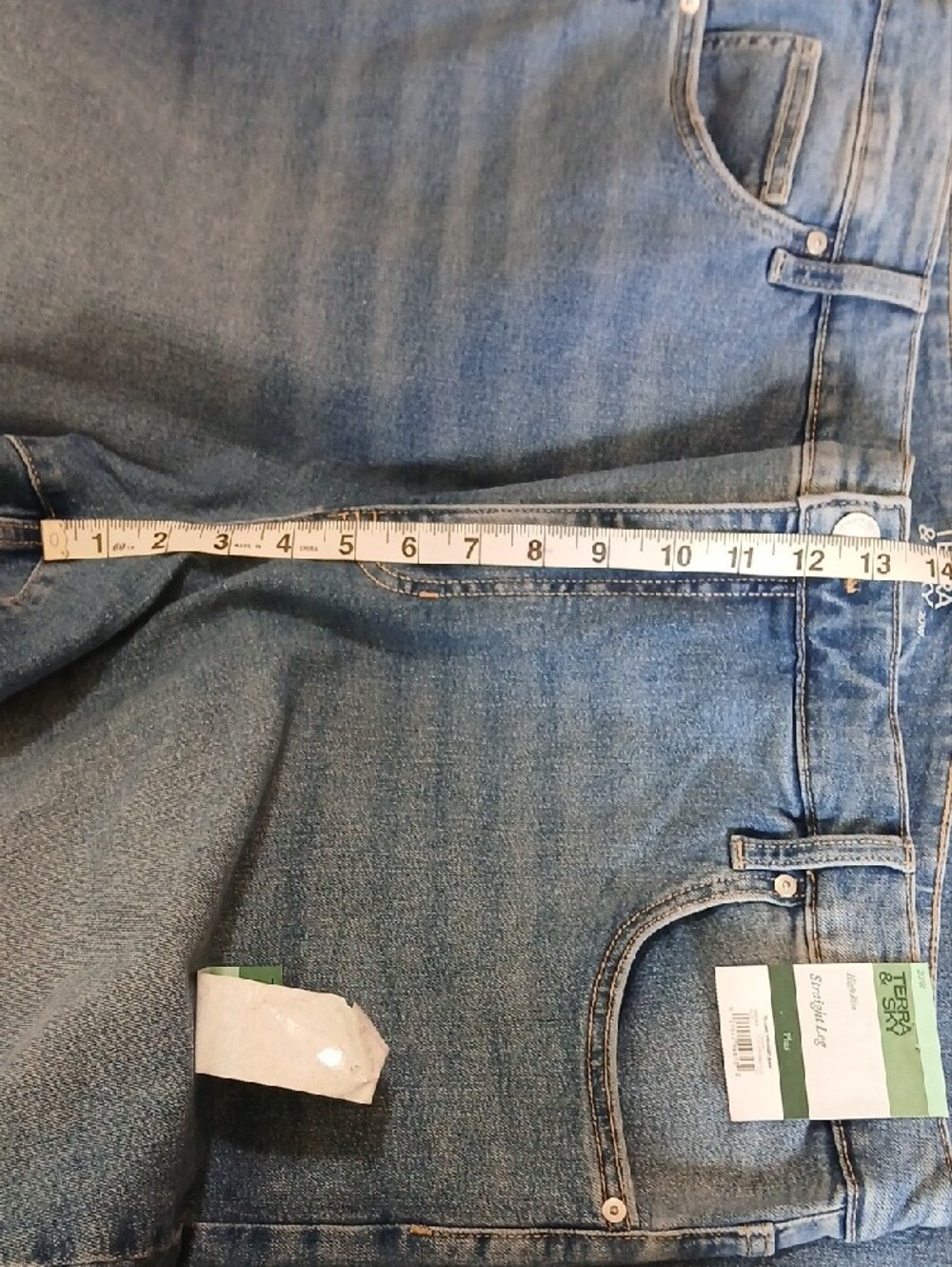 Terra & Sky 20W Light Blue Straight Leg Women's Jeans - Picture 12 of 14